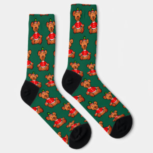 Chaussette Conception festive d'ours en peluche de Noël