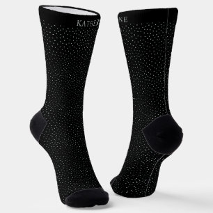 Chaussette Conception personnalisable à pois noirs et blancs