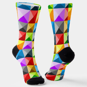 Chaussette Cool de maquette triangle coloré motif géométrique
