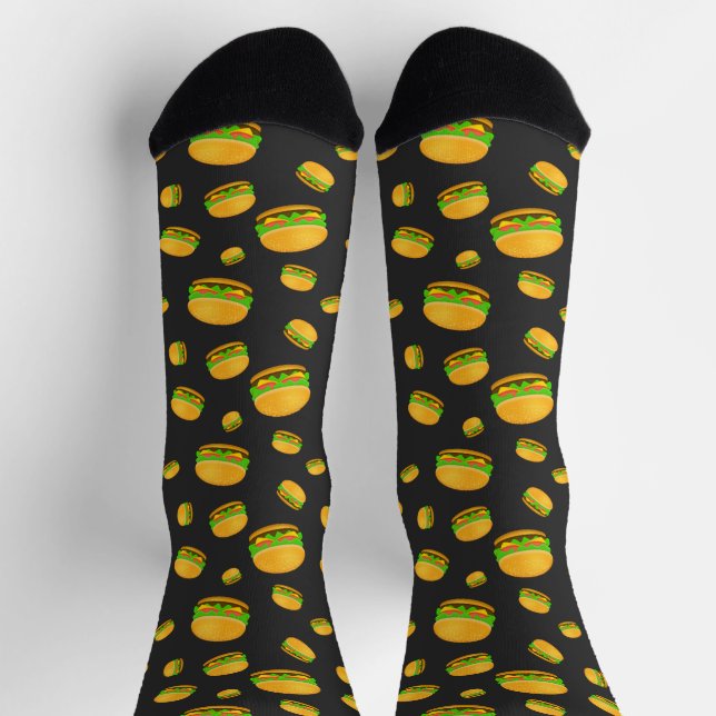 Chaussette Cool et amusant hamburger motifs chaussettes (Haut)