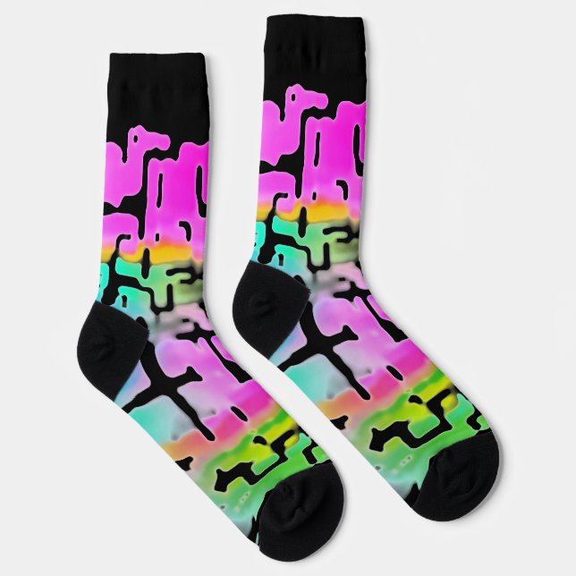 Chaussette Cool funky aux couleurs vives Abstrait (Droite)