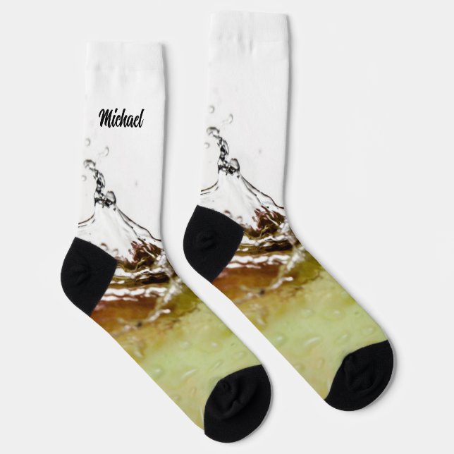 Chaussette Cool goutte d'eau sur pomme Votre nom (Droite)