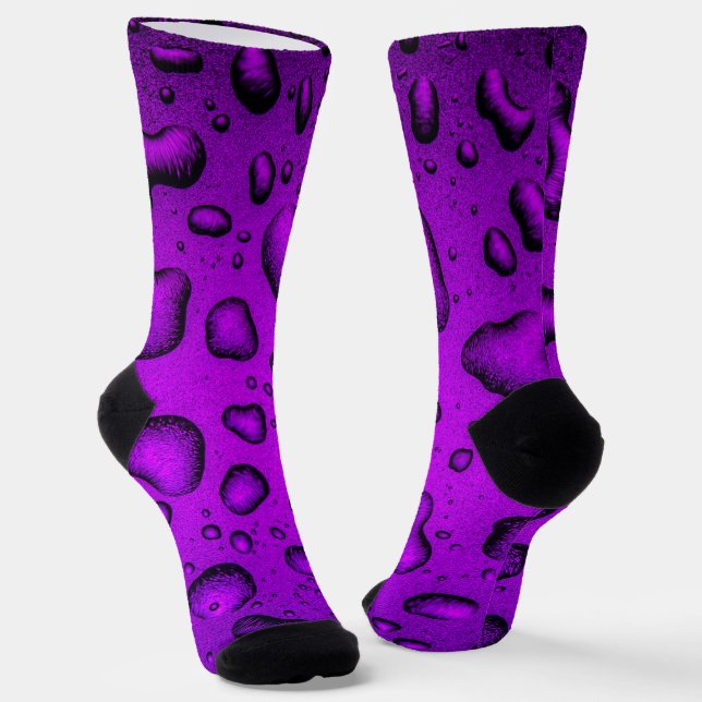 Chaussette Cool Grainy Purple gouttes d'eau motif (Angulaire)