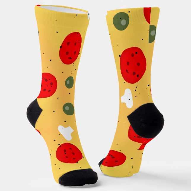 Chaussette Cool plaisir pizza pepperoni champignon (Angulaire)