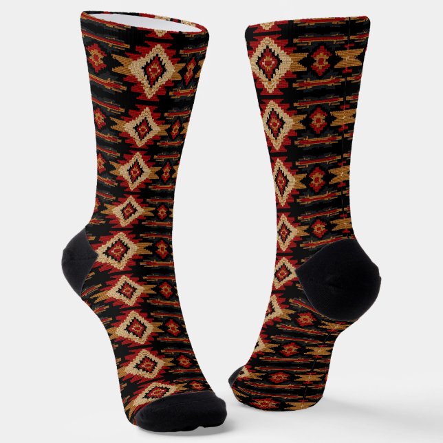 Chaussette Cool Western faux tricot Aztec (Angulaire)