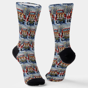 Chaussette Corgi Noël Camion Rouge Fêtes
