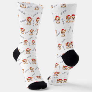 Chaussette Corgis à Santa Hats Motif de Noël