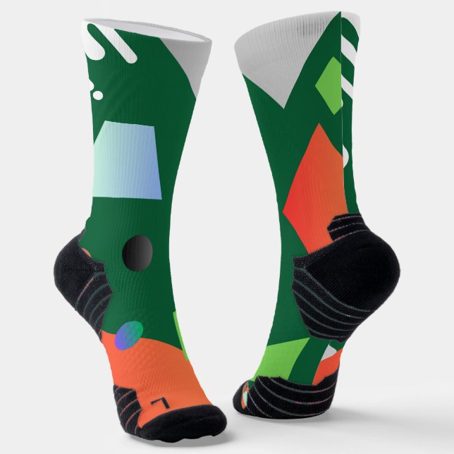 Chaussette Couleur de dégradé géométrique moderne Vert (Angulaire)