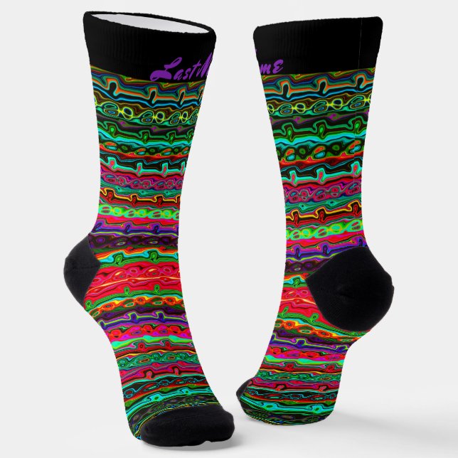 Chaussette Couleur vive Fou coloré Abstrait Motif (Angulaire)