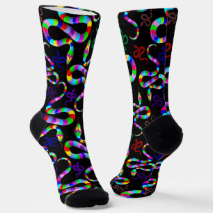 Chaussette Couleurs arc-en-ciel psychédéliques serpent