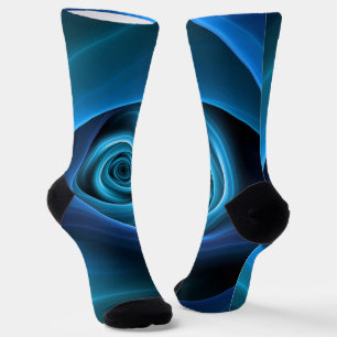 Chaussette Couleurs bleu spirale 3D Art Abstrait fractal mode