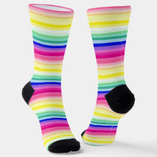 Chaussette Couleurs gaies Motif de bande