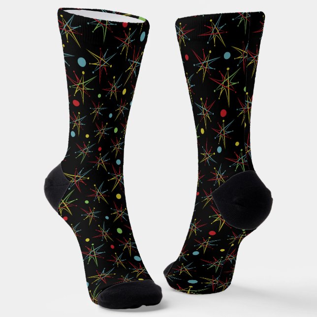 Chaussette Couleurs personnalisées de point rétro atomique de (Angulaire)