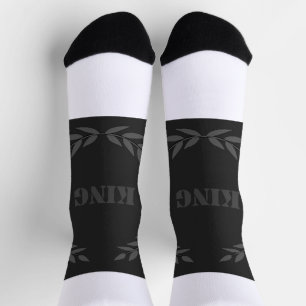 Chaussette Couronne luxueuse et cool avec fond noir imprimé R