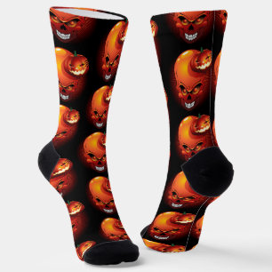 Chaussette Crâne d'Halloween et Citrouille
