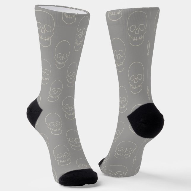 Chaussette Crâne - gris-fantôme et blanc-os (Angulaire)