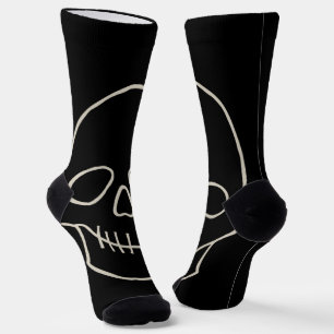 Chaussette Crâne - Noir de chauve-souris et Blanc d'os