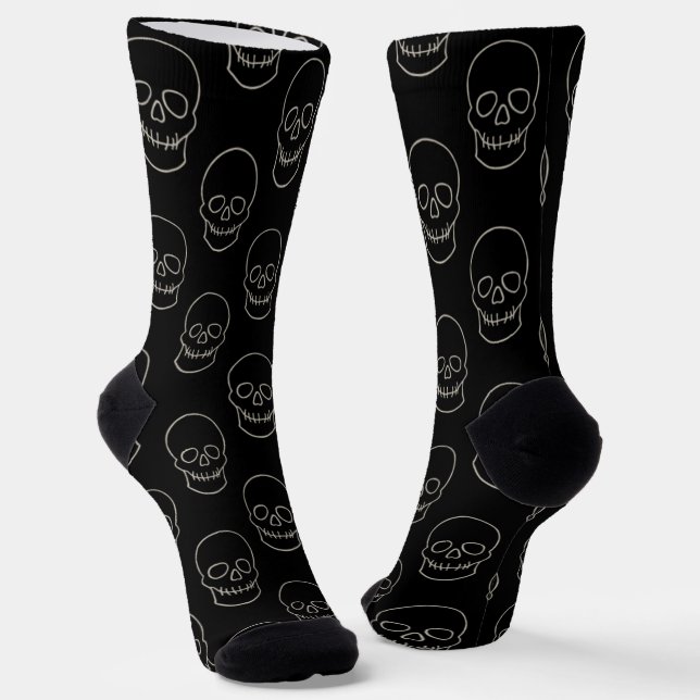 Chaussette Crâne - Noir de chauve-souris et os (Angulaire)