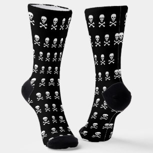 Chaussette Crânes éffrayants noirs blancs motifs plaisir Hall