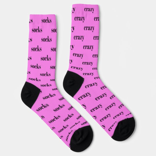 Chaussette Crazy Socks - socks crazy, on pink (Droite)