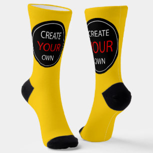 Chaussette Créer votre propre - Jaune, Photo, Personnel / Per