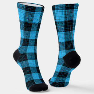 Chaussette Croix à carreaux bleu noir de Buffalo