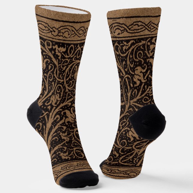 Chaussette Cuir à outils Brown Art Nouveau Floral (Angulaire)