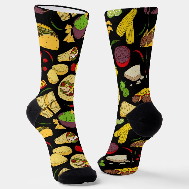 Chaussette Cuisine mexicaine Chef à motifs (Angulaire)
