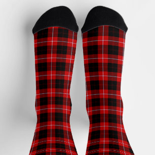 Chaussette Cunningham Tartan Rouge Noir Carreaux