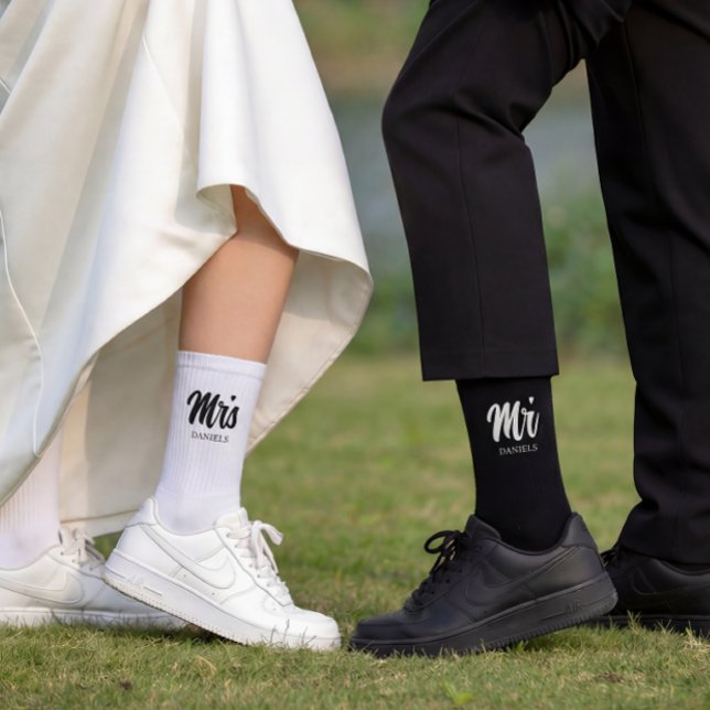 Chaussette Custom Black Groom Wedding  (Créateur téléchargé)