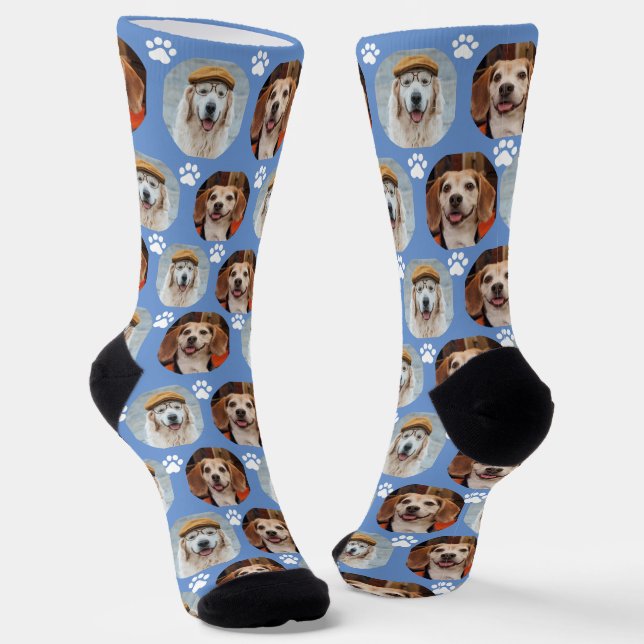 Chaussette Cute 2 Pet 2 Empreinte de patte photo Periwinkle (Angulaire)