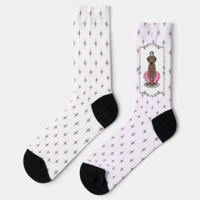 Chaussette Cute Ballet Princesse Chocolat Labrador Retriever (Gauche)