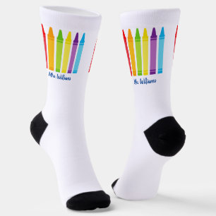 Chaussette Cute Crayon Enseignant personnalisé de jardin d'en
