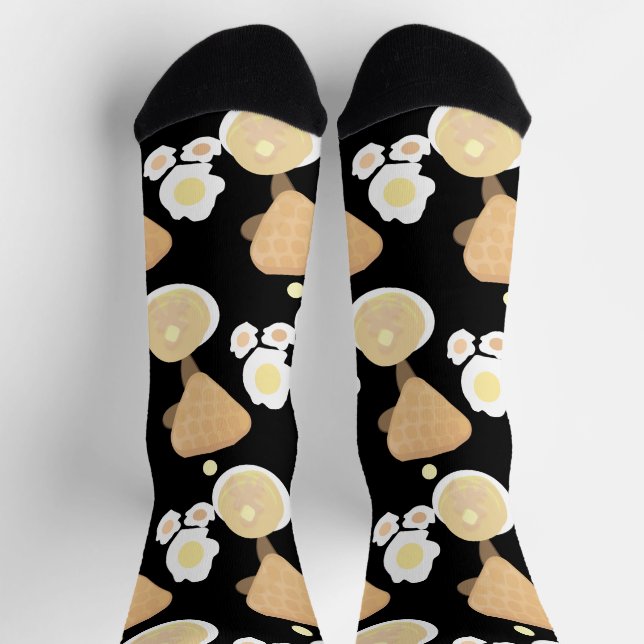 Chaussette Cute gaufre Pancake Oeufs Petit Déjeuner Buffet Pa (Haut)