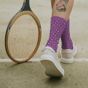 Chaussette Cute Girl Pois Moderne Chic & Élégant Violet