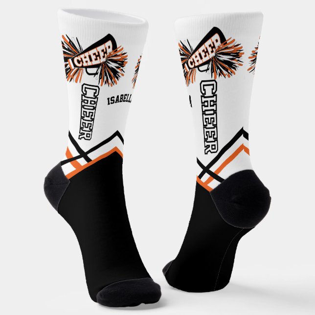 Chaussette Cute orange, blanche et noire (Angulaire)