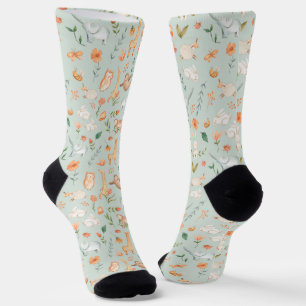 Chaussette Cute Turquoise bébé animal Pastel Motif