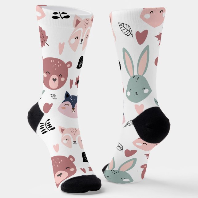 Chaussette Cute Woodland Animals Forest Friends Nursery (Angulaire)