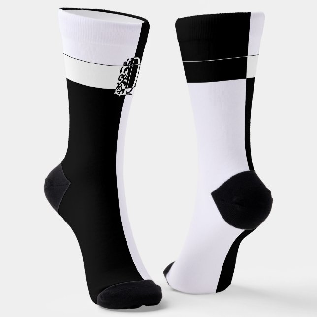 Chaussette D monogrammé (Angulaire)