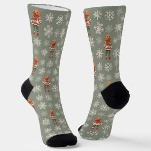 Chaussette Dachshund Chien Sage Vert Retro Personnalisé