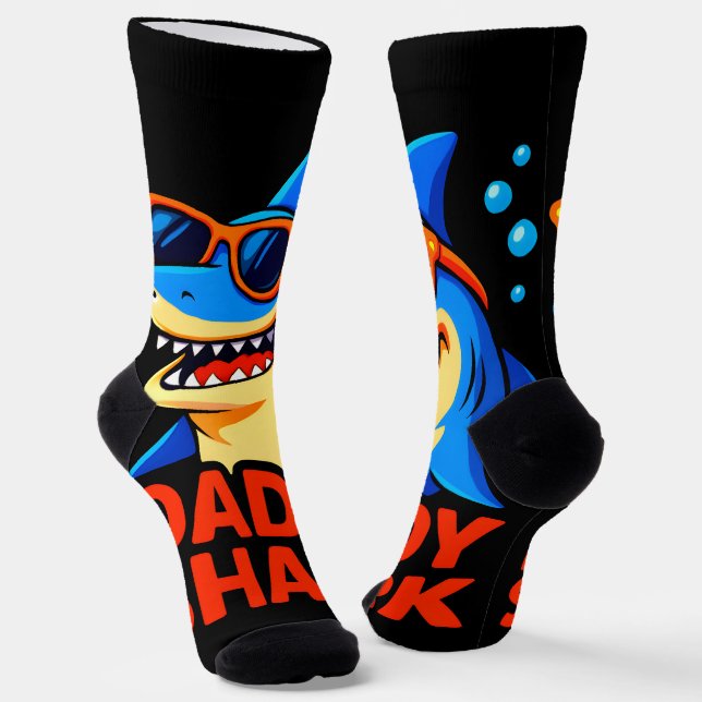 Chaussette Daddy Shark Fêtes des pères cadeaux (Angulaire)