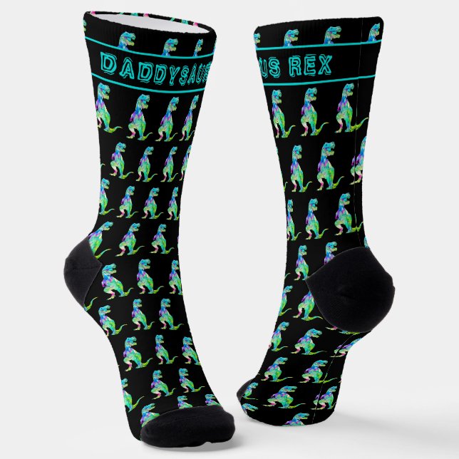 Chaussette Daddysaurus Drôle Papa Dinosaur (Angulaire)
