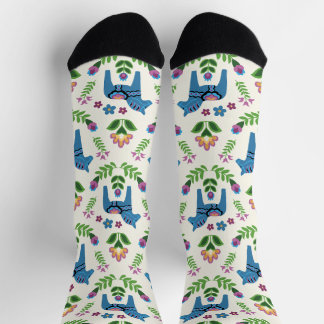 Chaussette Dala suédois Chevaux bleu
