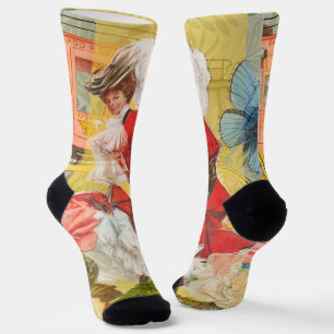 Chaussette Dame victorienne femme élégante riche illustration