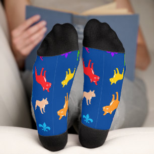 Chaussette De jolis French Bulldogs colorés