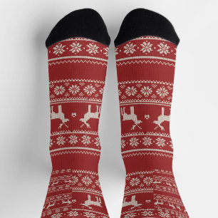 Chaussette de Noël à motif de pull nordique