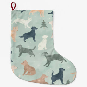 Chaussette de Noël à silhouette de animal en aquar