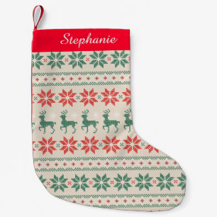 Chaussette de Noël au point de broderie