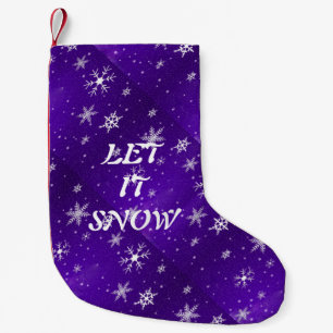 Chaussette de Noël bleu-violet à flocons de neige