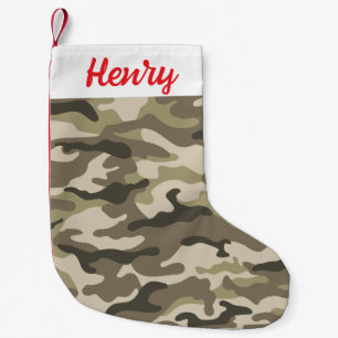Chaussette de Noël Camouflage - Nom Personnalisé
